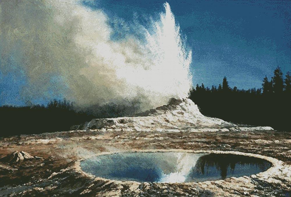 Geyser, Yellowstone Park (Large) - Artecy Cross Stitch
