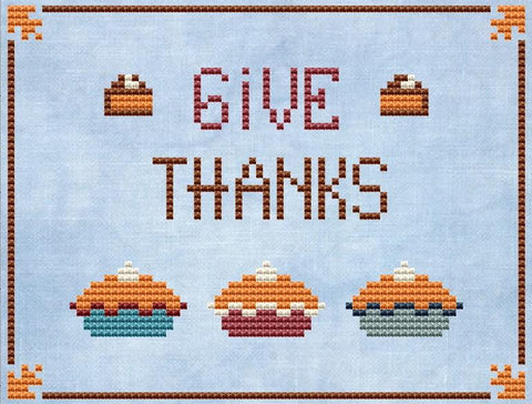 Give Thanks - Cute Embroidery by Kate