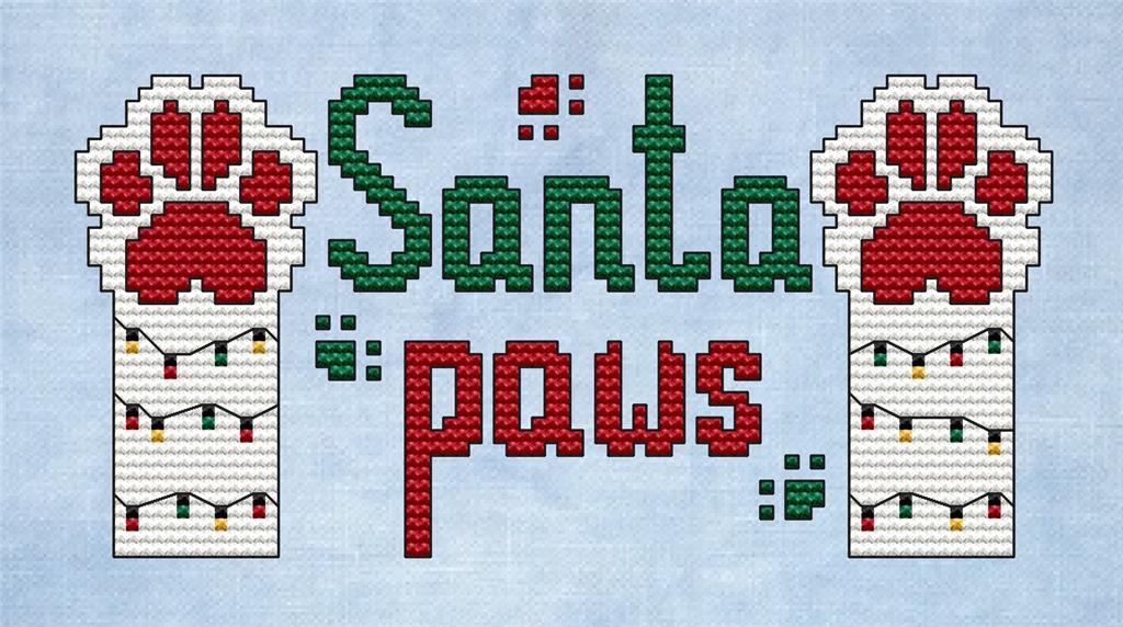 Santa Paws - Cute Embroidery by Kate