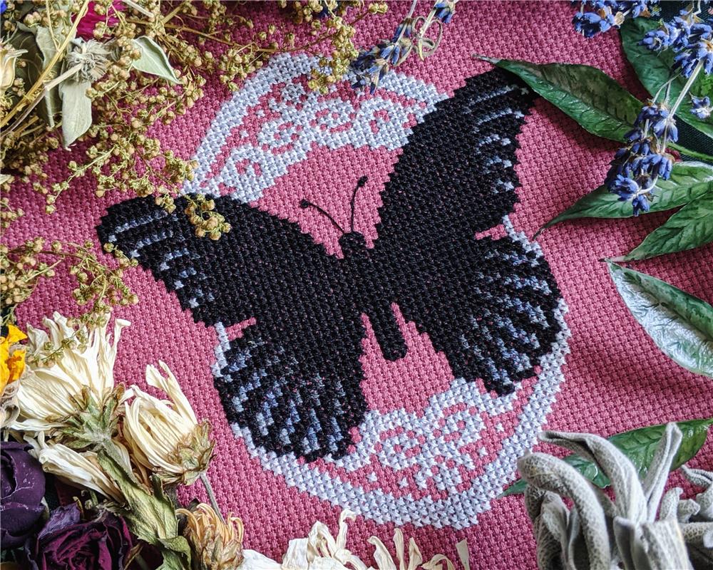 Ornate Great Mormon Butterfly - StitchSprout Cross Stitch