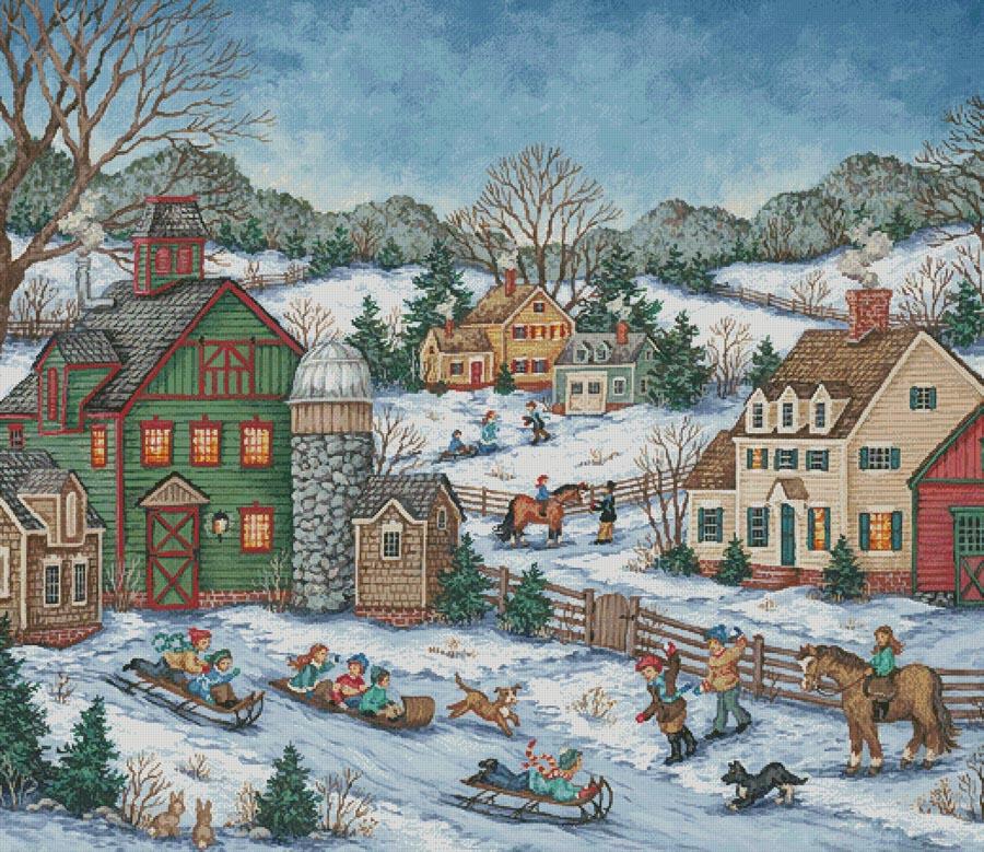 Snowball Ambush (Large Crop) - Artecy Cross Stitch