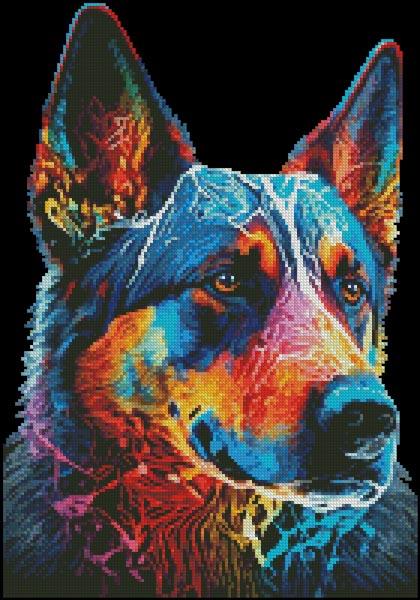 Mini Abstract German Shepherd - Artecy Cross Stitch