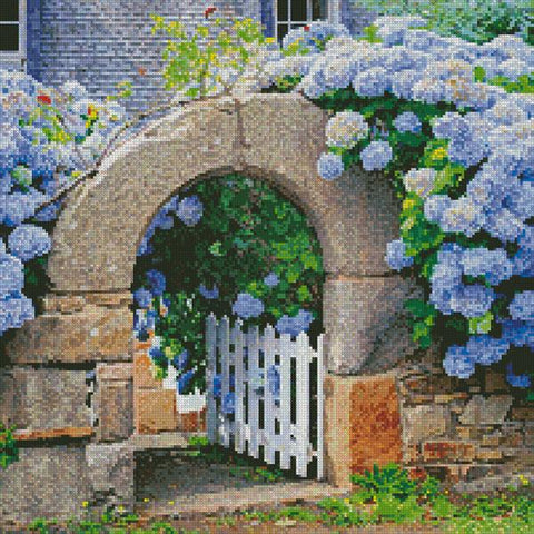 Mini Hydrangeas Garden Gate - Artecy Cross Stitch