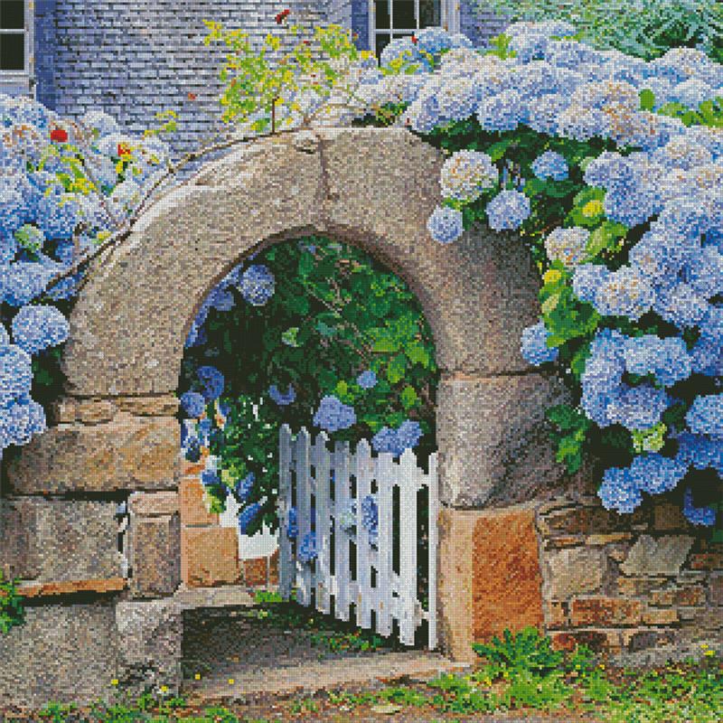 Hydrangeas Garden Gate - Artecy Cross Stitch
