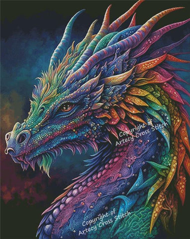 Rainbow Dragon (Large) - Artecy Cross Stitch