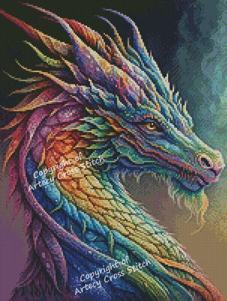 Mini Rainbow Dragon 2 - Artecy Cross Stitch