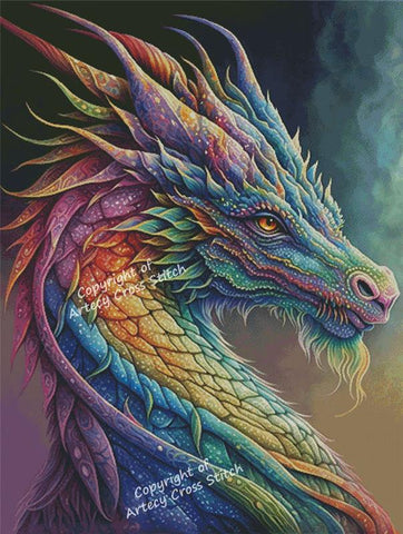 Rainbow Dragon 2 (Large) - Artecy Cross Stitch