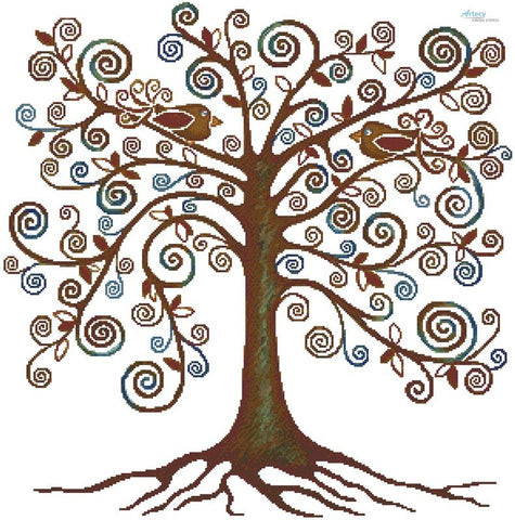 Abstract Tree Of Life (No Background) - Artecy Cross Stitch