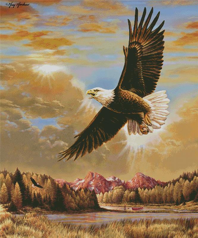 Inspirational Flying Eagle (Large) - Artecy Cross Stitch