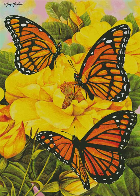 Monarch Butterflies (Large) - Artecy Cross Stitch