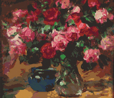 Vase Of Red Roses - Art of Stitch, The