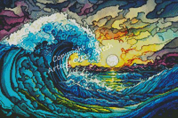 Mini Colourful Ocean - Artecy Cross Stitch