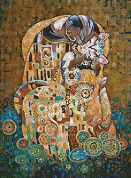 Mini Kleo Kats The Kiss - Artecy Cross Stitch