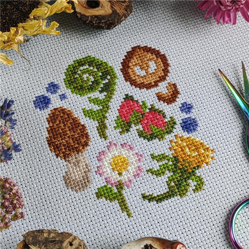 Spring Forage Sampler - StitchSprout Cross Stitch