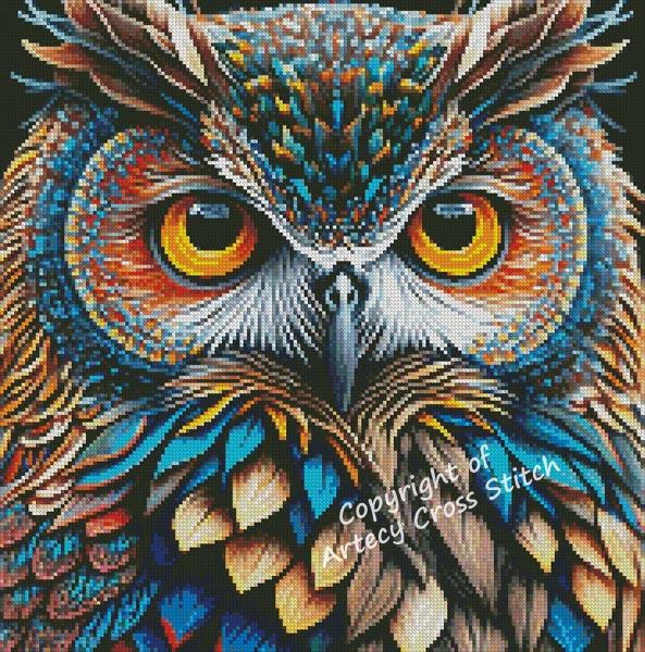 Mini Abstract Owl - Artecy Cross Stitch