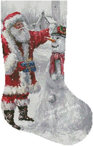 Festive Frosty Stocking (Right) - Artecy Cross Stitch