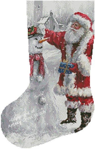 Festive Frosty Stocking (Left) - Artecy Cross Stitch