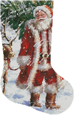 North Pole Tree Stocking (Right) - Artecy Cross Stitch