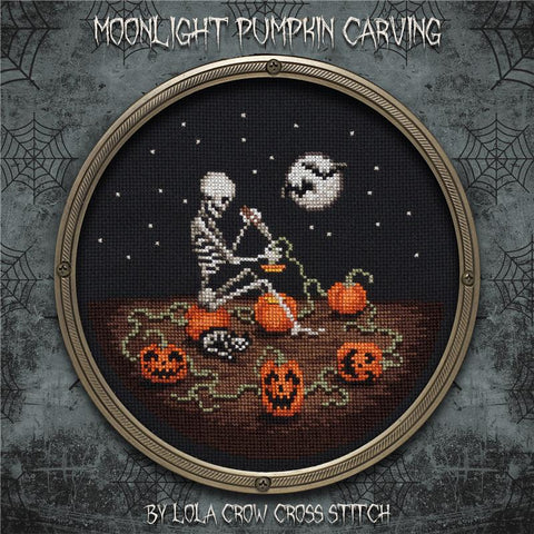 Moonlight Pumpkin Carving - Lola Crow Cross Stitch