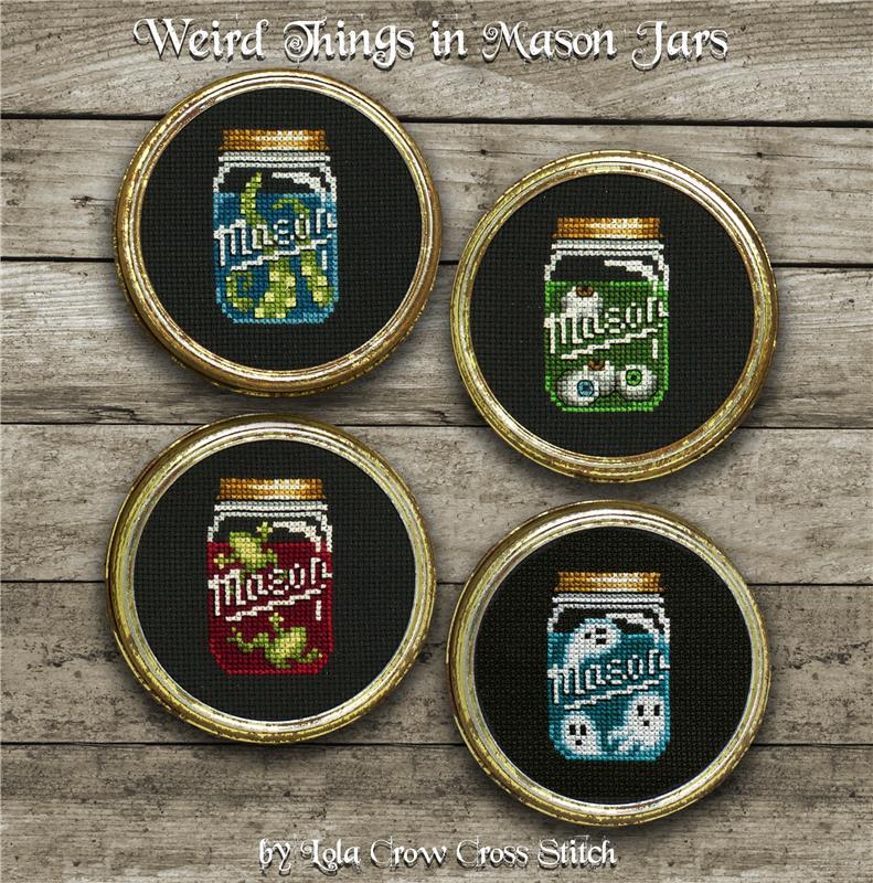 Weird Things In Mason Jars - Lola Crow Cross Stitch