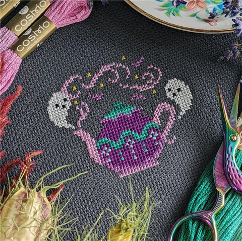 Haunted Teapot - StitchSprout Cross Stitch