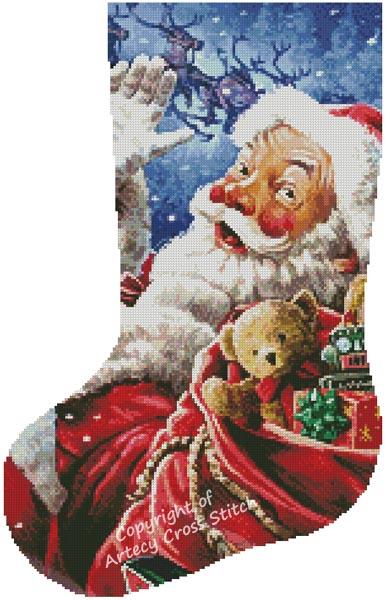 Riding High Stocking (Left) - Artecy Cross Stitch