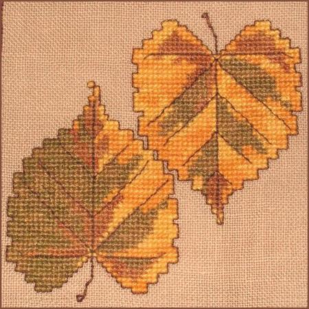 Autumn Leaves Wall Quilt Block A - Cross-Point Designs