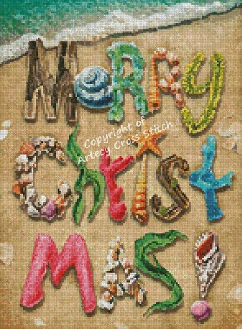 Mini Merry Christmas Beach - Artecy Cross Stitch