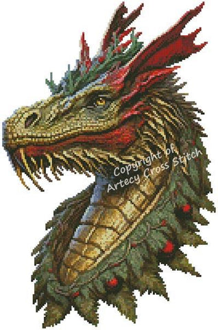 Mini Christmas Dragon - Artecy Cross Stitch