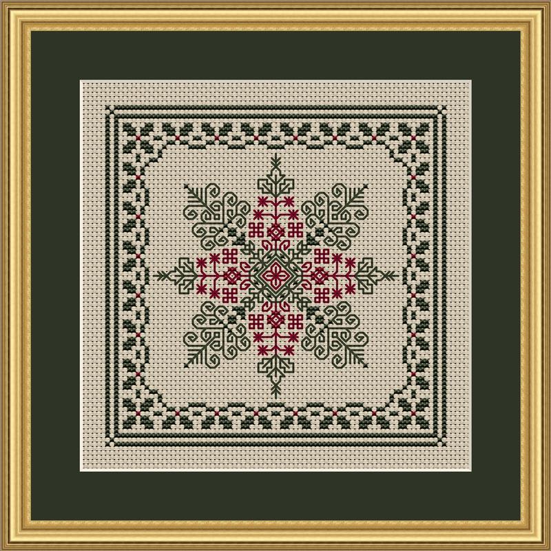 Christmas: Holly And Pine Snowflake - Happiness Is  HeartMade