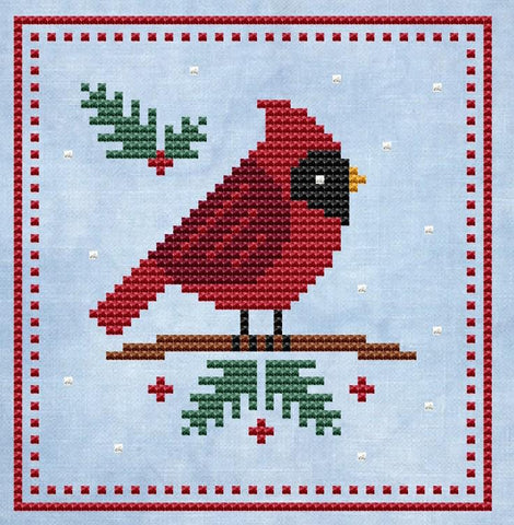 Christmas Cardinal - Cute Embroidery by Kate