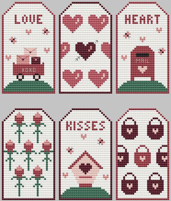 Valentines Day Tags - Cute Embroidery by Kate