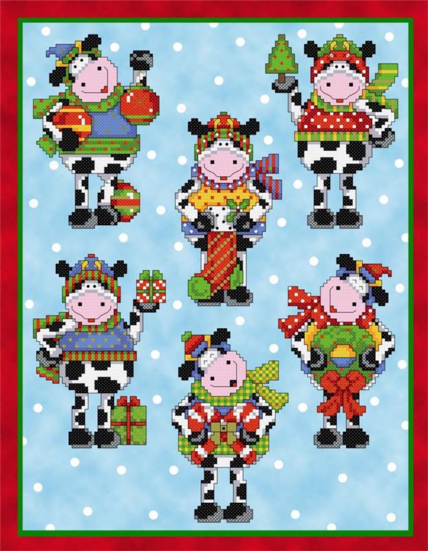 Mooey Christmas Ornaments - Joan Elliott Designs