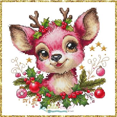 Christmas Pink Reindeer - Les Petites Croix De Lucie