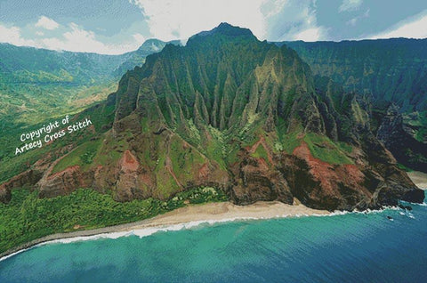 Kalepa Ridge, Kauai Hawaii (Large) - Artecy Cross Stitch