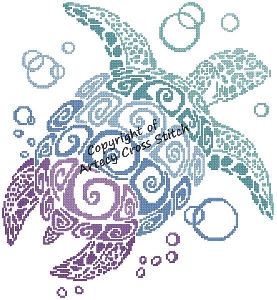 Mini Turtle Silhouette - Artecy Cross Stitch