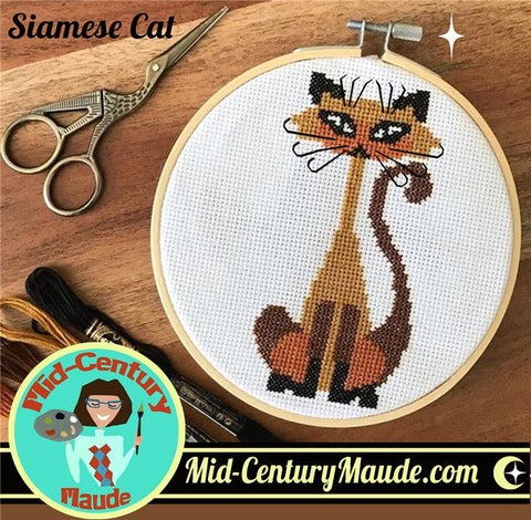 Siamese Cat - Mid Century Maude
