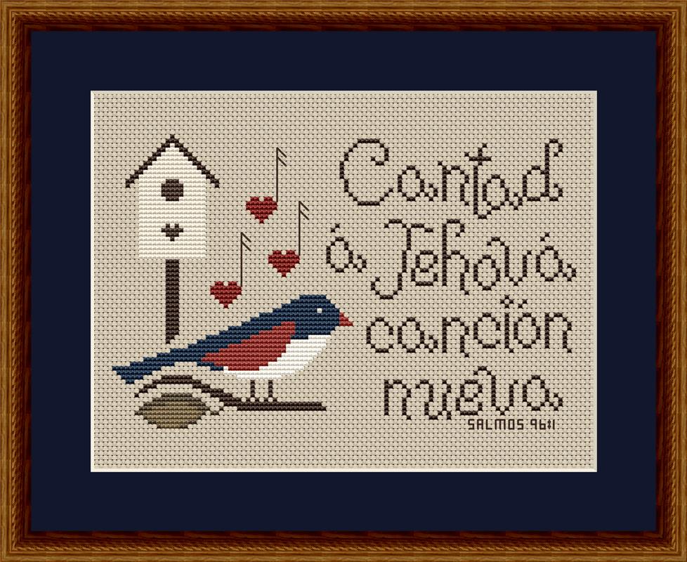 Bible Verse Pattern: Cantad A Jehova - Salmos 96:1 - Spanish - Happiness Is  HeartMade