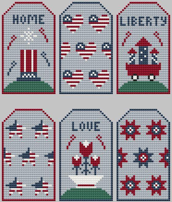 4th Of July Tags - Cute Embroidery by Kate