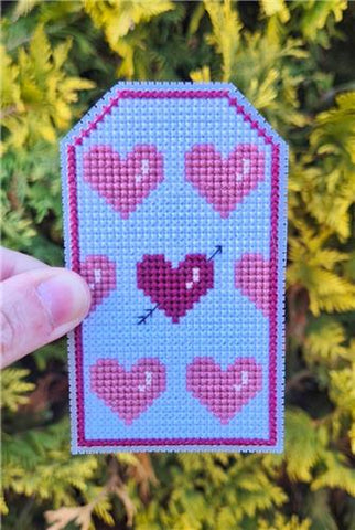 Valentines Day Hearts Tag - Cute Embroidery by Kate