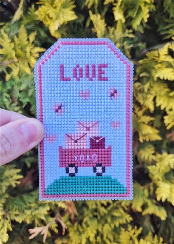 Valentines Day Letters Tag - Cute Embroidery by Kate