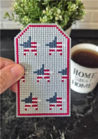 Patriotic Stars Tag - Cute Embroidery by Kate