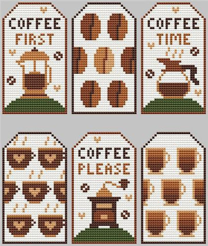 Coffee Tags - Cute Embroidery by Kate