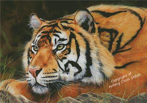 Sumatran Tiger Resting - Artecy Cross Stitch