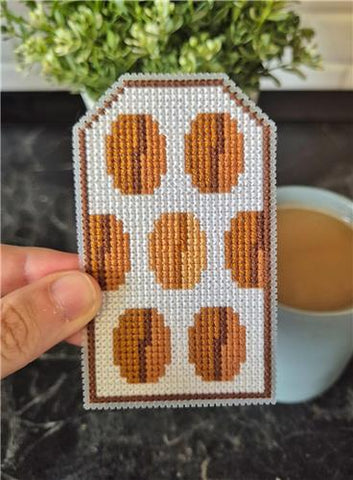 Coffee Beans Tag - Cute Embroidery by Kate