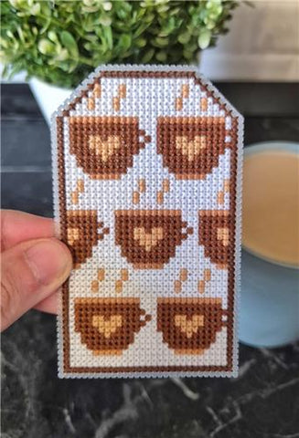 Coffee Mug Tag - Cute Embroidery by Kate