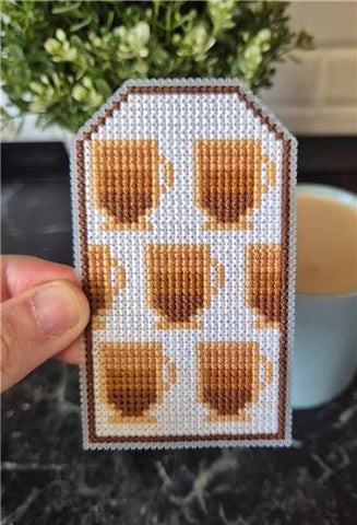 Coffee Latte Tag - Cute Embroidery by Kate