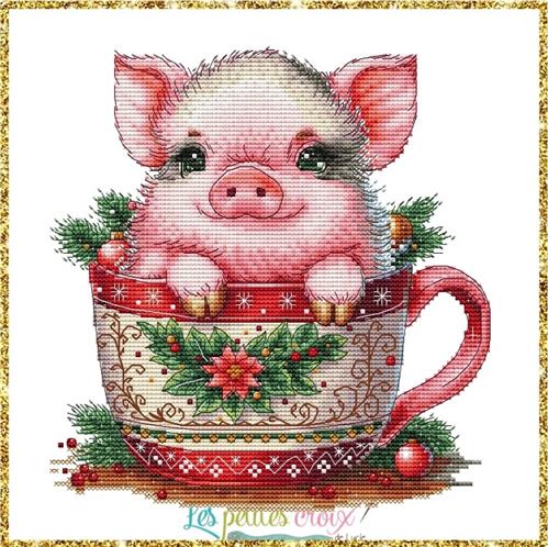 Pig: Christmas Animal Cups - Les Petites Croix De Lucie