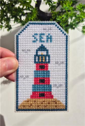Lighthouse Tag - Cute Embroidery by Kate