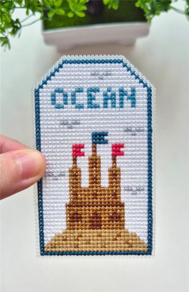 Ocean Tag - Cute Embroidery by Kate